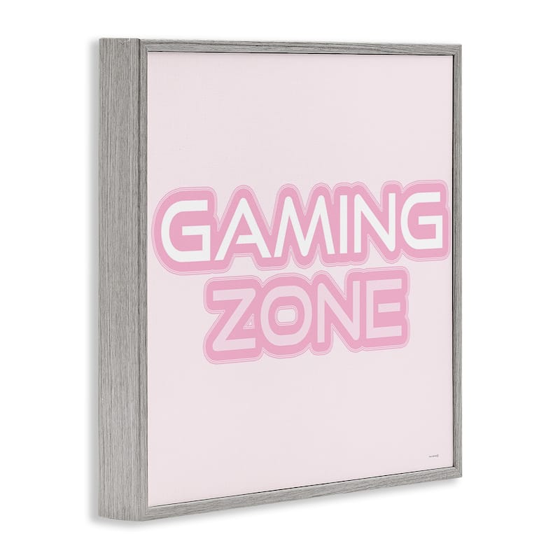 Stupell Pastel Pink Gaming Zone Framed Giclee Art Design By Yass Naffas Designs