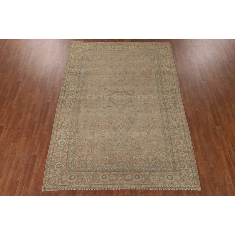 Najafabad Persian Vintage Rug Handmade Wool Carpet - 7'5"x 10'5"