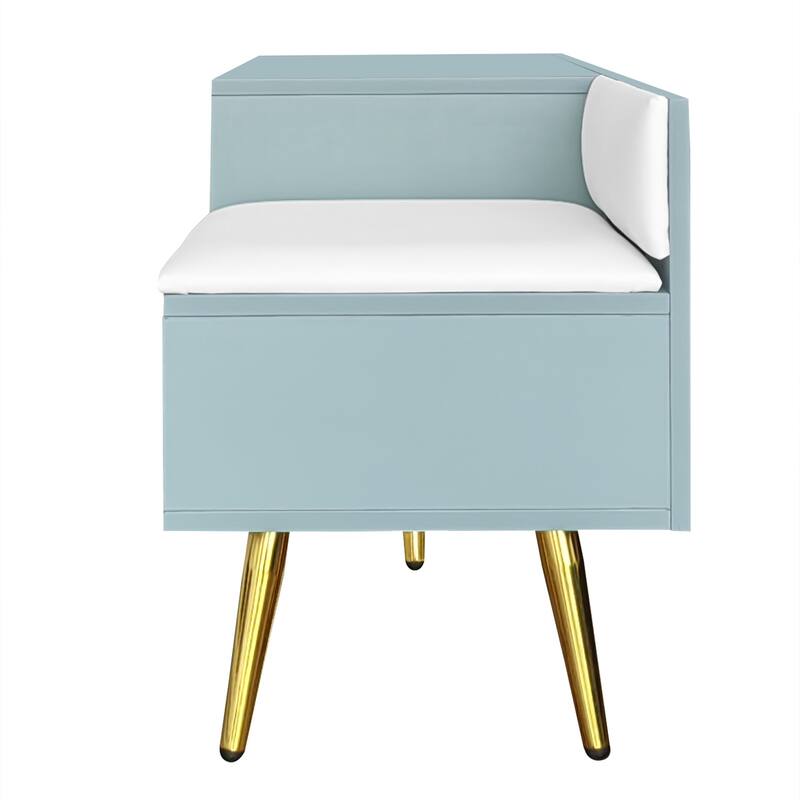 Modern Shoe Storage Bench with Hidden Storage and Upholstered Cushions
