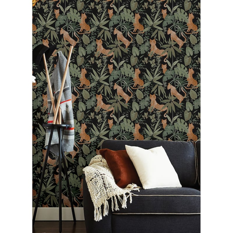 NuWallpaper Midnight Jhalana Peel & Stick Vinyl Wallpaper - 216in x 20.5in x 0.025in