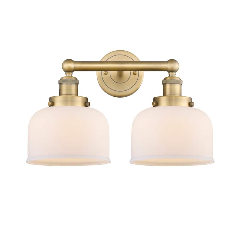 Innovations Lighting 616-2W-10-16-L Bell Vanity Bell 2 Light 16" Wide - Brushed Brass / Matte White