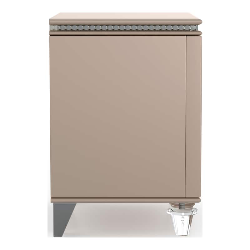 Ving Glam Rose Gold Wood 2-Drawer Nightstand by Furniture of America