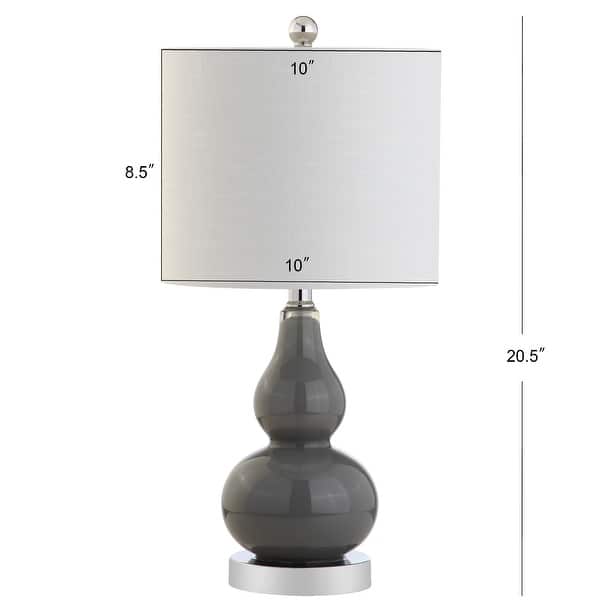 dimension image slide 2 of 13, Anya 20.5" Mini Glass LED Table Lamp, Gray by JONATHAN Y