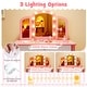 preview thumbnail 10 of 18, Gymax Kids Vanity Table Set 2-in-1 Princess Makeup Dressing Desk