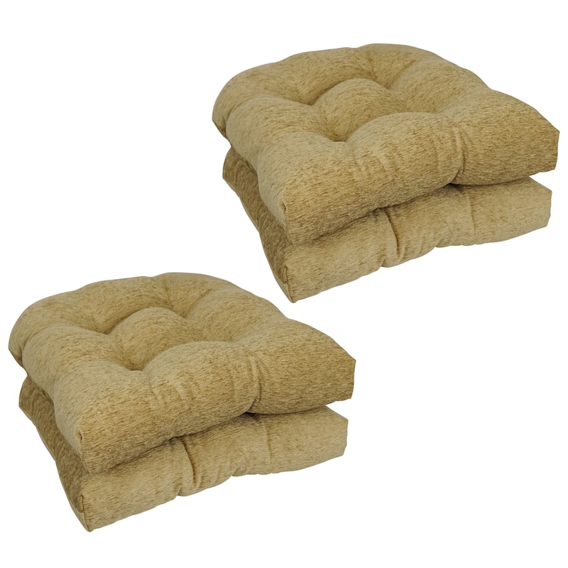 19-inch Rounded Back Jacquard Chenille Chair Cushion - 19 x 19 - Hawthorne Multi - Set of 4