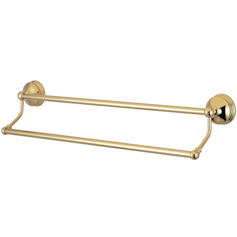 Vintage 18-Inch Dual Towel Bar - Polished Brass
