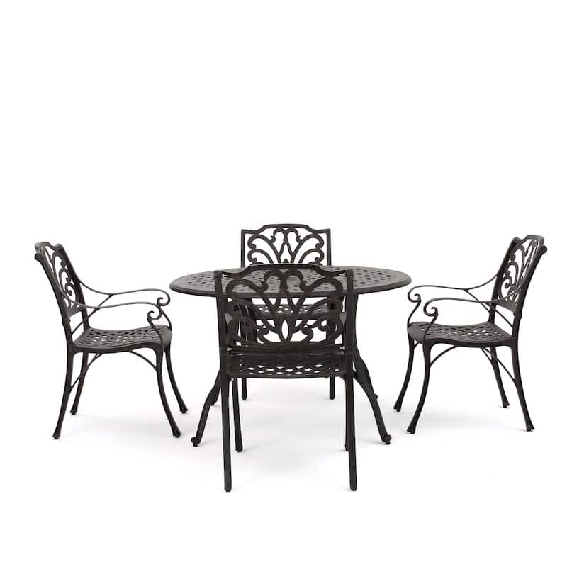 Alfresco Outdoor 5-piece Cast Aluminum Circular Dining Set by Christopher Knight Home
