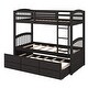 preview thumbnail 12 of 30, Twin Over Twin Wood Bunk Bed with Trundle and Drawers