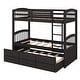 preview thumbnail 12 of 14, Twin over Twin Wood Black Bunk Bed with Trundle and Drawers