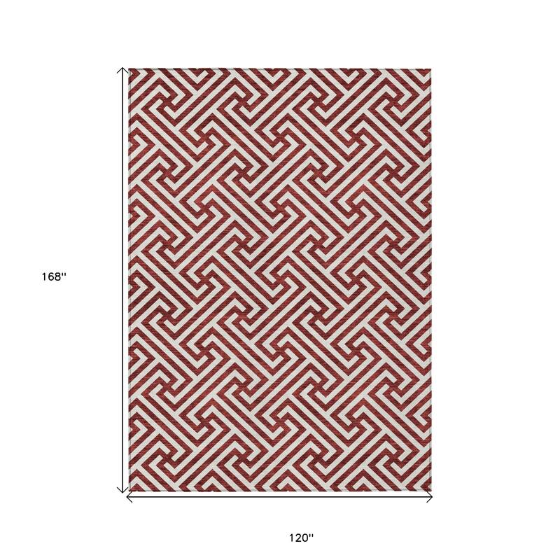 HomeRoots Geometric Transitional Rectangle Outdoor Rug