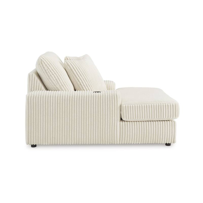 Lindy Chaise Lounge Chair, Reversible Cushions Ivory Polyester 64 Inch