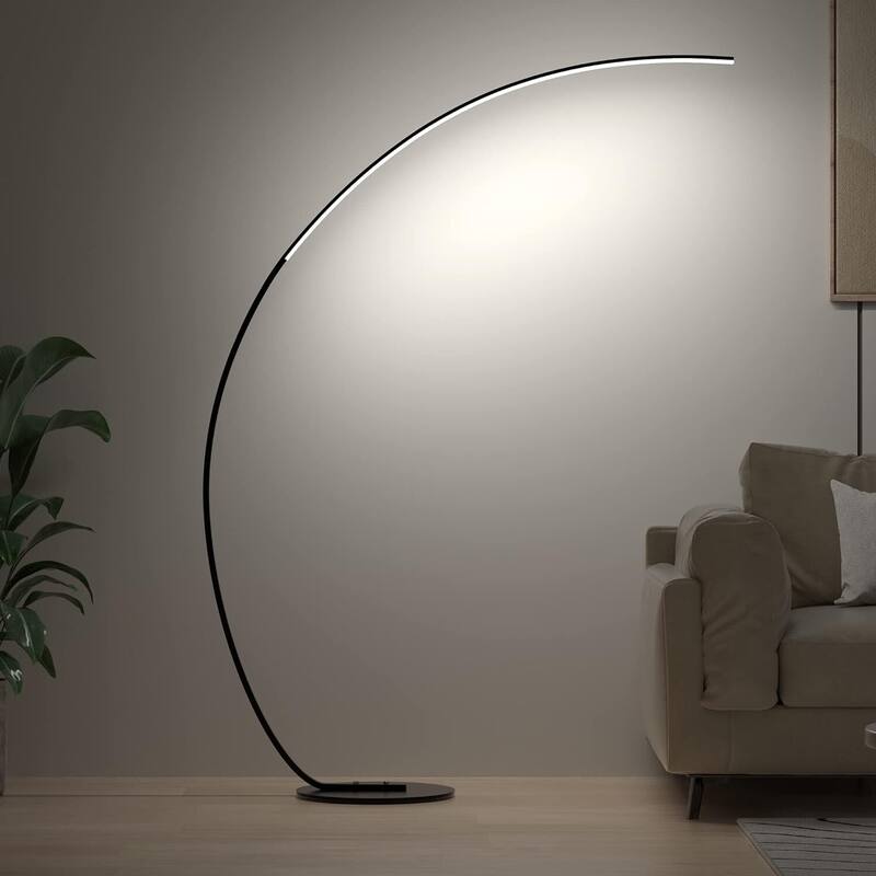 69.9 inch Gold Arc Floor Lamp - Black with RGBCW Effects