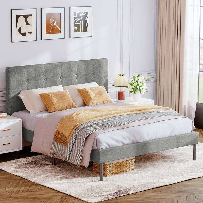 Modern Wooden Bed Frame With Headboard