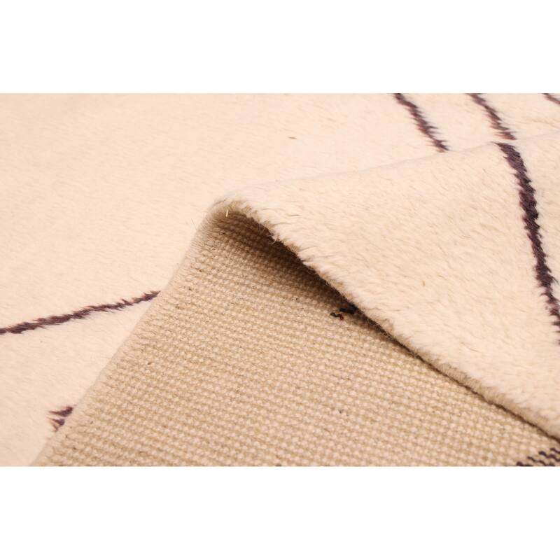 ECARPETGALLERY Hand-knotted Pak Finest Marrakesh Cream Wool Rug - 8'3 x 9'8