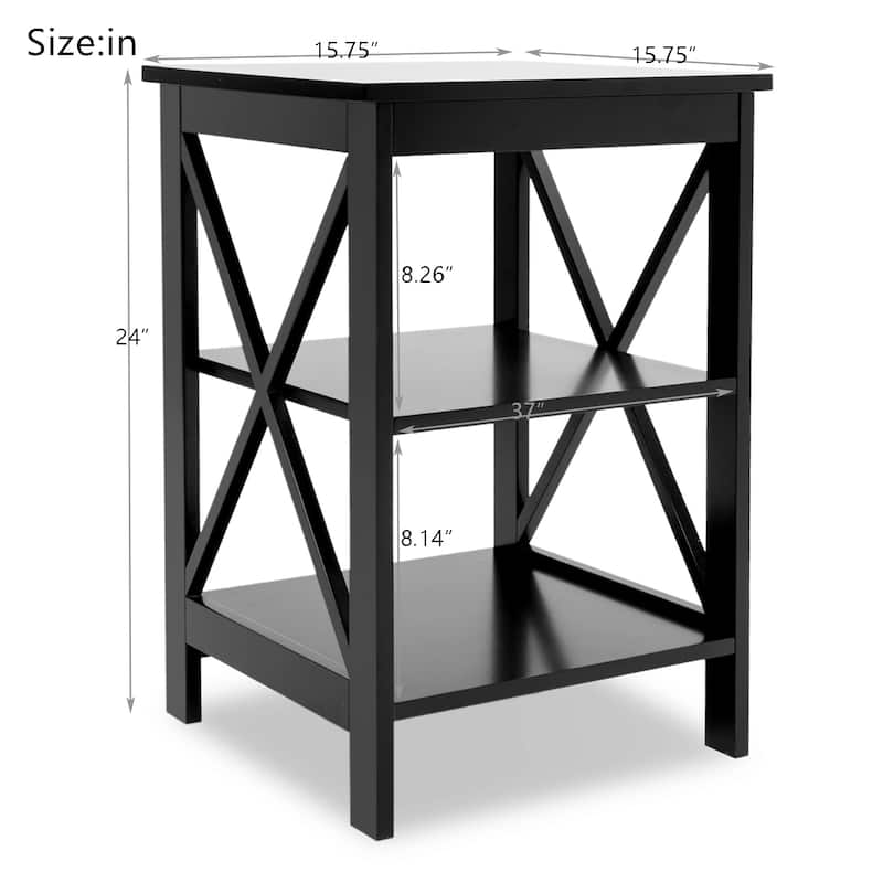Simple Side Table Sofa Table with Bottom Shelf, Coffee Table End Table Cocktail Table for Living Room