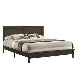 Isla King Size Panel Bed with Low Profile Rubberwood Frame, Taupe Brown ...