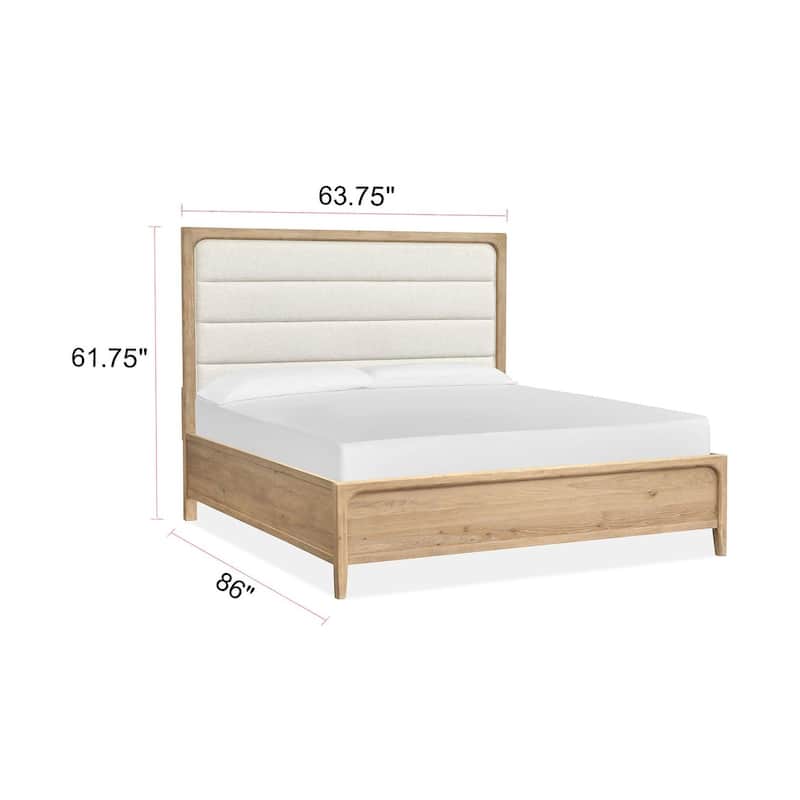 Magnussen Home Somerset Butternut Upholstered Panel Bed