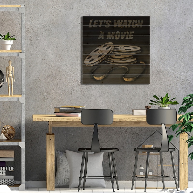 Lets Watch a Movie Print On Wood by Wild Apple Portfolio - Multi-Color