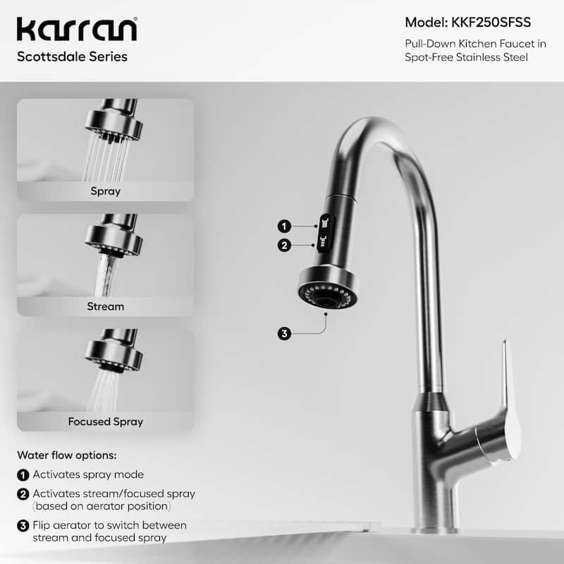 Karran USA KKF250 Scottsdale 1.8 GPM 16-1/8" Single Hole Kitchen