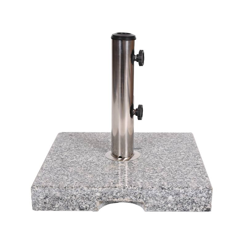 Berywn Outdoor Square Granite Umbrella Holder by Christopher Knight Home - 15.75" D x 15.75" W x 14.75" H