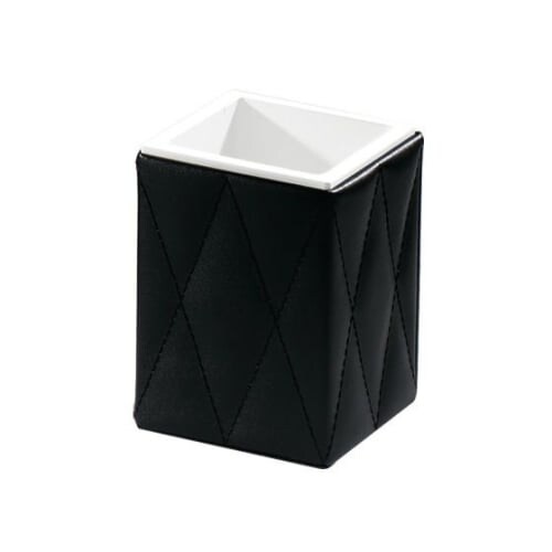 Nameeks 5998 Gedy Free Standing Tooth Brush Holder - Black Leather. Opens flyout.