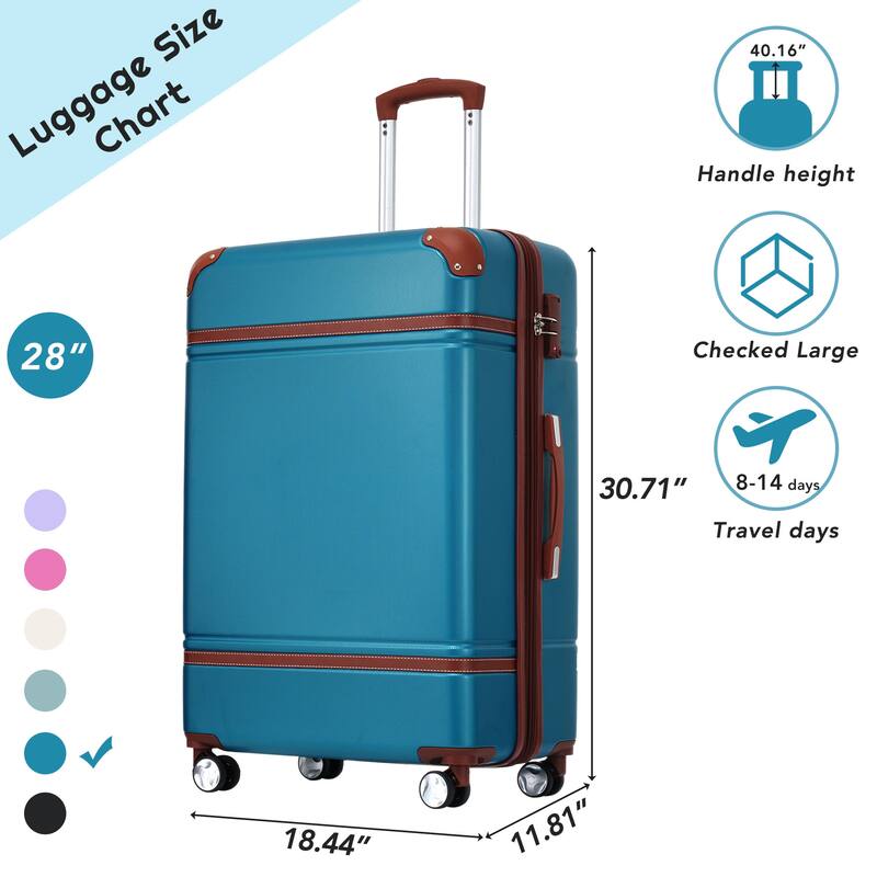 Luggage Suitcase Password Box Trolley Case TSA Lock Trunk Sets, Blue