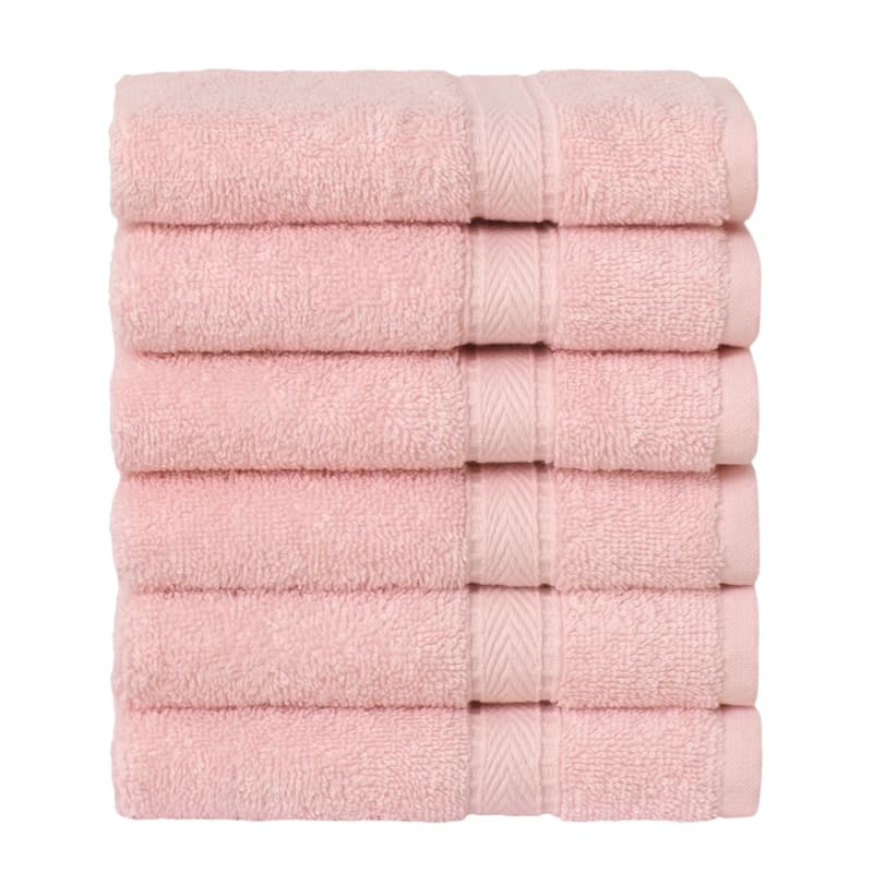 Authentic Hotel Spa Turkish Cotton Washcloth (Set of 6) - Pink