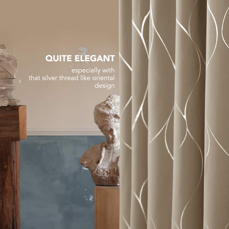 Deconovo Silver Line 42 Width Curtain Panel Pair (2 Panel)
