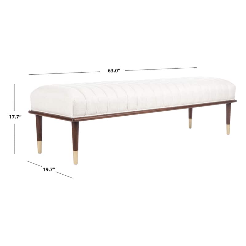 SAFAVIEH Couture Felicienne Mid-Century Bench - 63" W x 20" D x 18" H - 63Wx20Dx18H