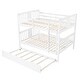 preview thumbnail 32 of 35, Elegant Full over Full Bunk Bed Wooden Kids Bed with Twin Size Trundle,Ladder,Guardrails for Bedroom