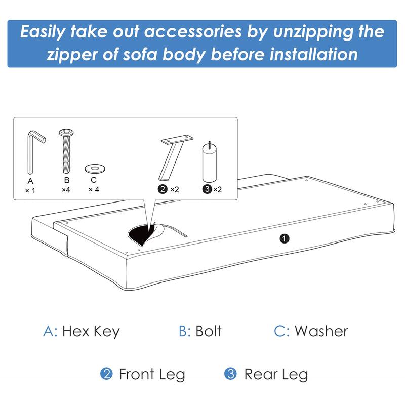Costway Convertible Futon Sofa Bed Adjustable Sleeper with Stainless - See Details