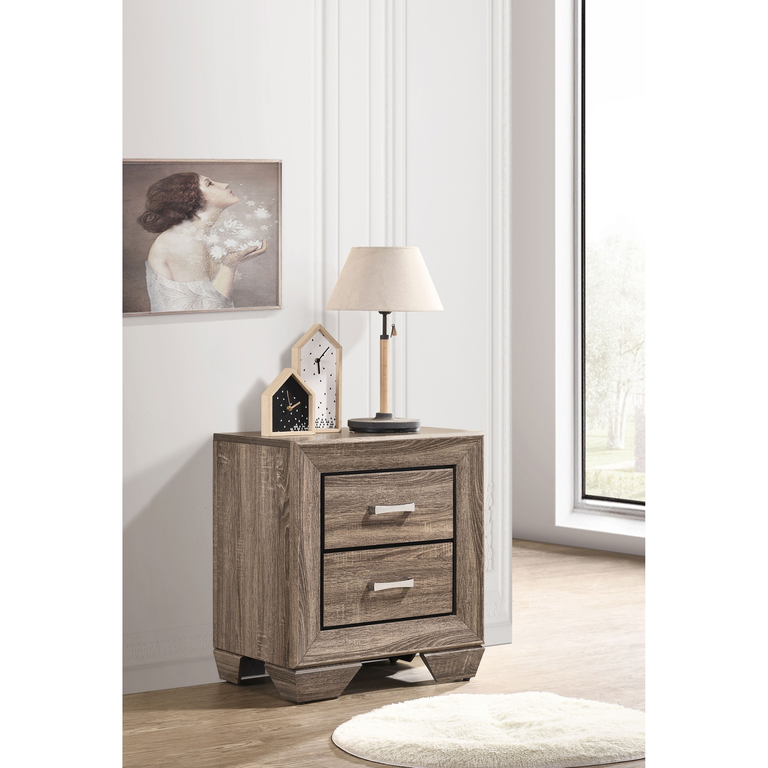 Kauffman Modern 2-Drawer Nightstand with Sleek Transitional Design  -image