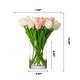 preview thumbnail 19 of 20, Enova Home 20 Pieces Artificial Real Touch Tulips Fake Silk Flowers Arrangement in Glass Vase with Faux Water for Home Decor