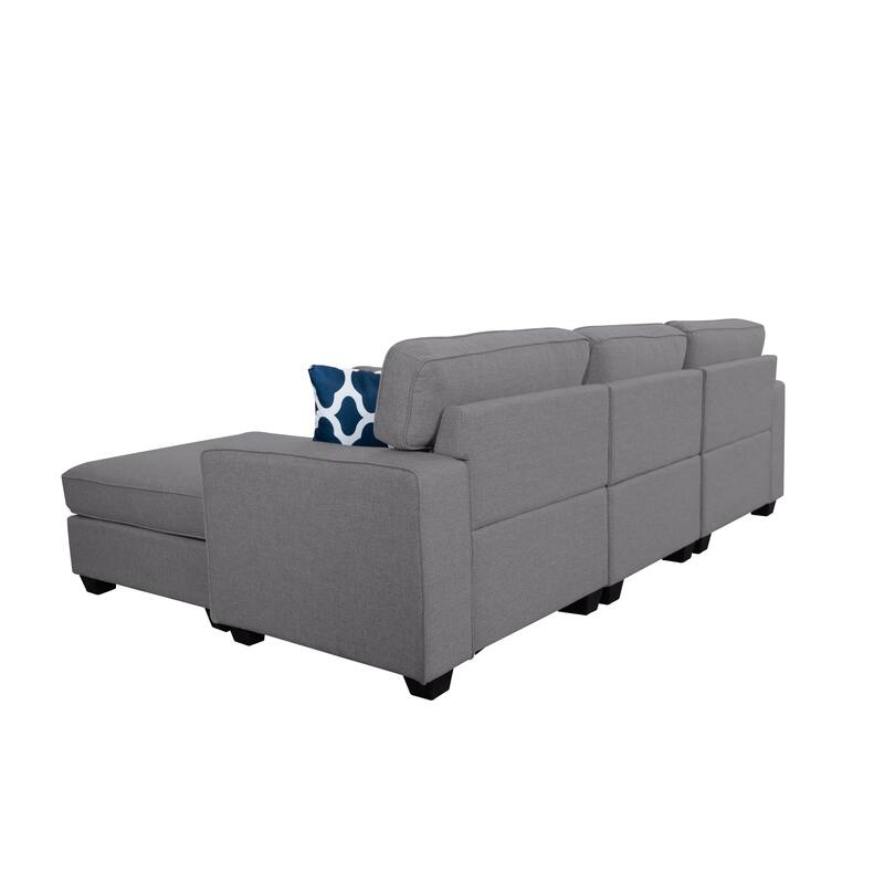 102'' Reversible Modular Sectional Sofa Couche With Ottoman Bed Bath