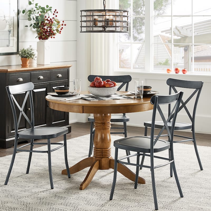 Wilmington II 42" 5-Piece Metal Chair Dining Set by iNSPIRE Q Classic