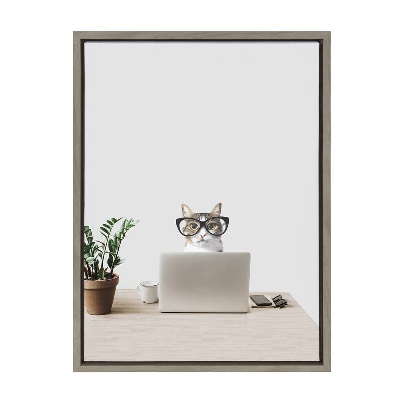 Kate and Laurel Sylvie Cathy Frame Canvas by The Creative Bunch Studio - 18x24 - Plastic - Grey