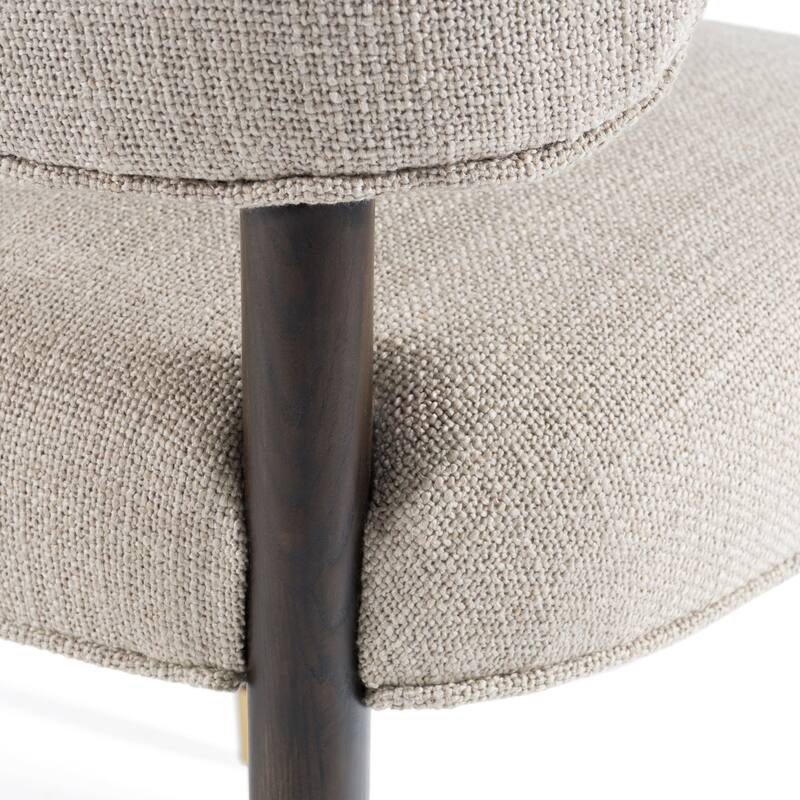 Modrest Kathy Modern Beige Fabric & Oak Dining Side Chair (Set of 2)