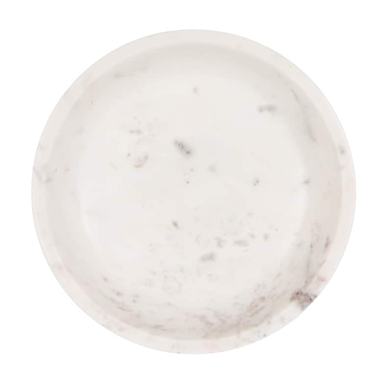 Marble Footed Bowl - 8.0"L x 8.0"W x 4.5"H