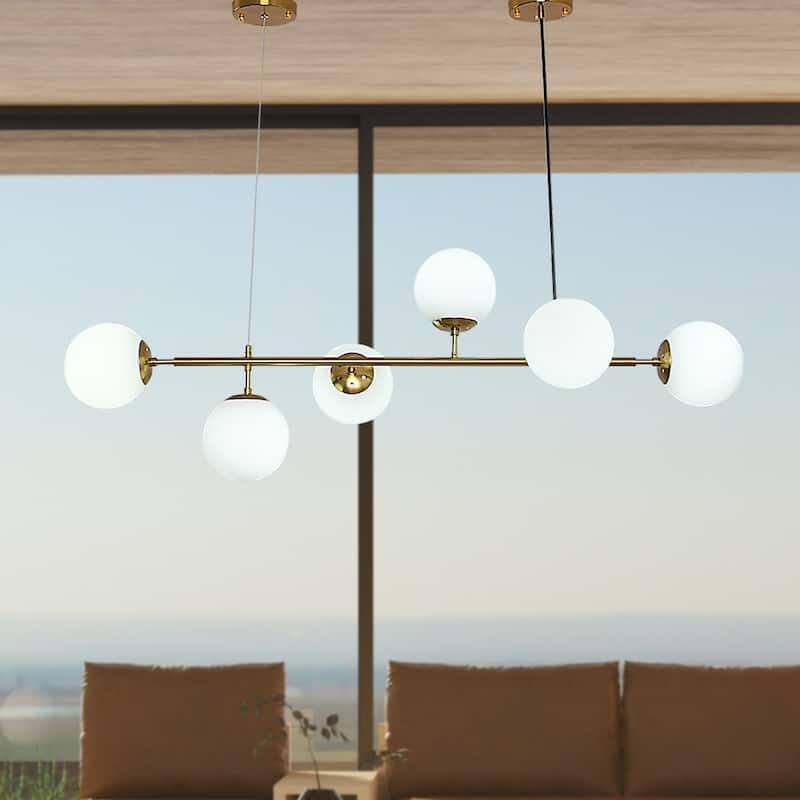 6 Lights Globe Mid Century Chandelier Sputnik Modern Pendant Lighting