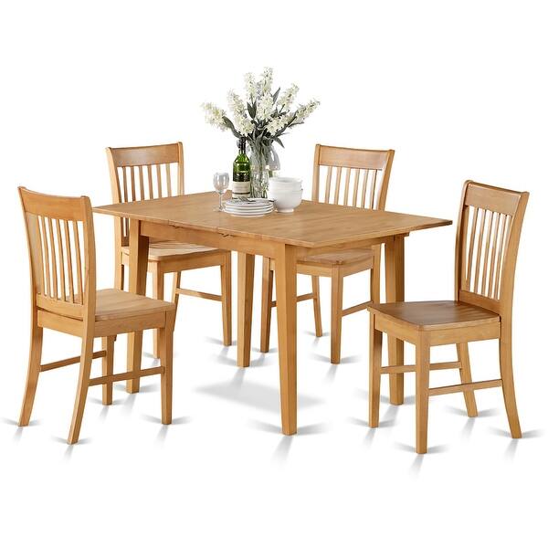 Shop Oak Table And 4 Dining Table Chairs 5 Piece Dining Set