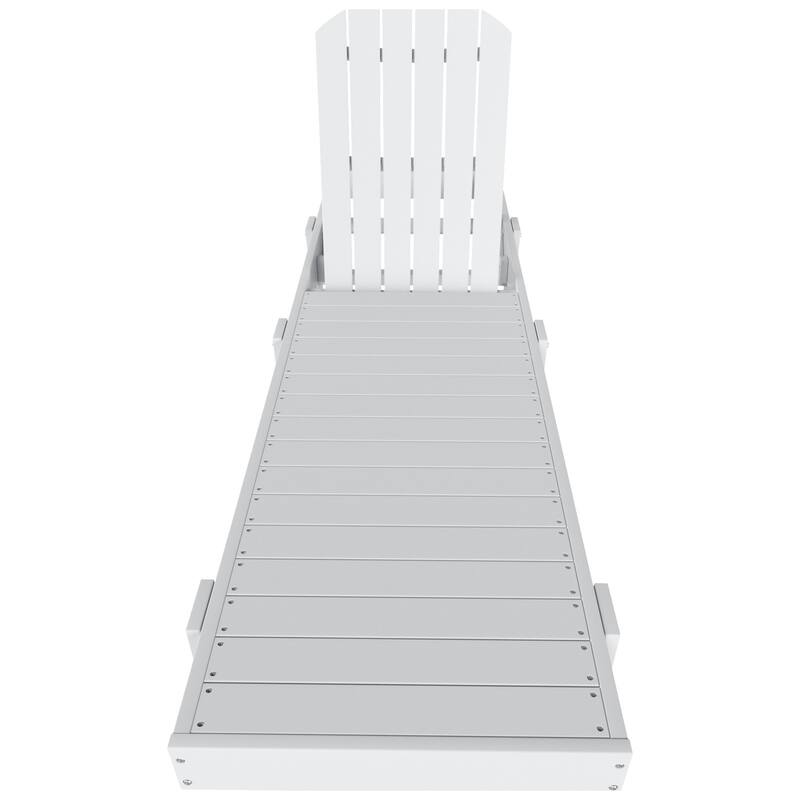 Polytrends Altura Poly Eco-Friendly All Weather Reclining Chaise Lounge with Arms & Side Table (2 Piece Set)