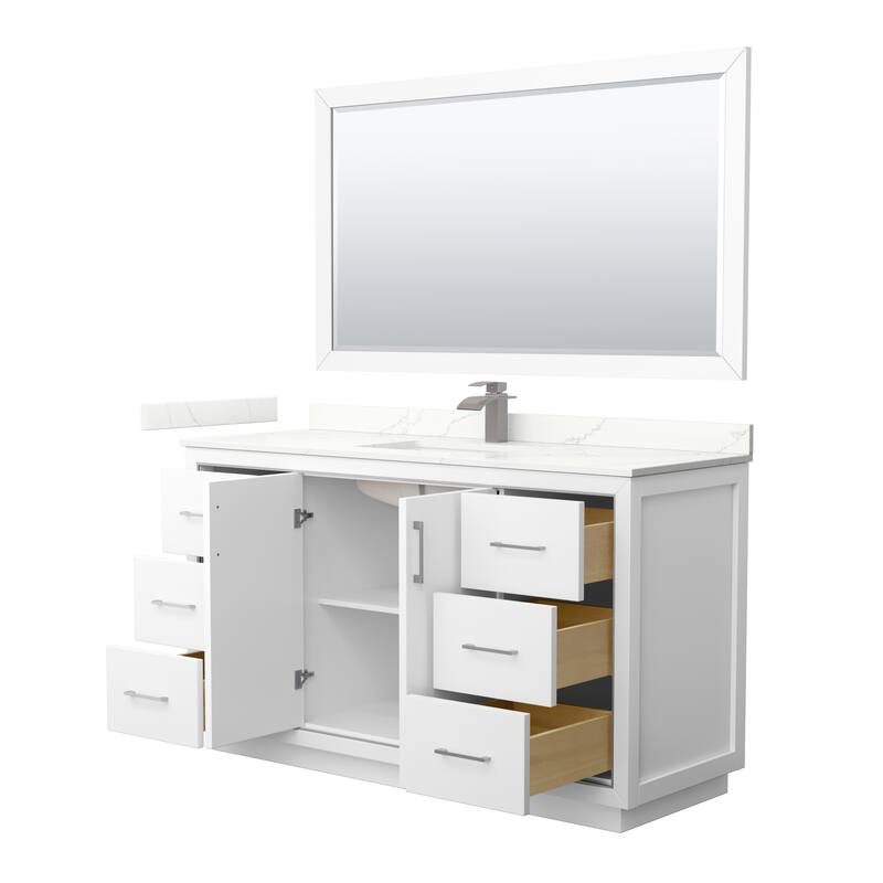 Icon 60-inch Single Vanity, Quartz Top, 58-inch Mirror