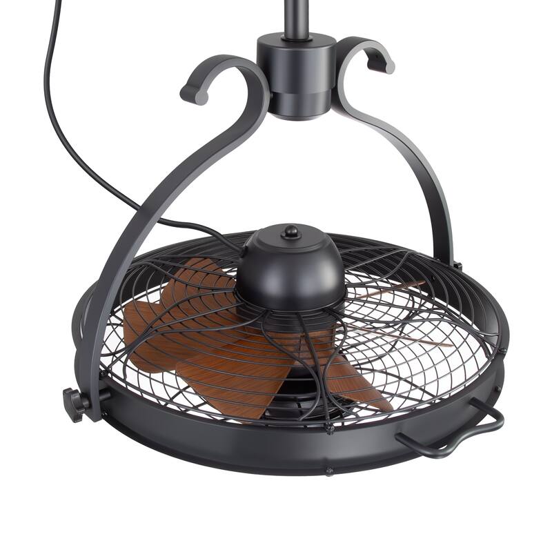 23.6" Waterproof ABS 7-Blade Outdoor Ceiling Fan with LED Light and Remote