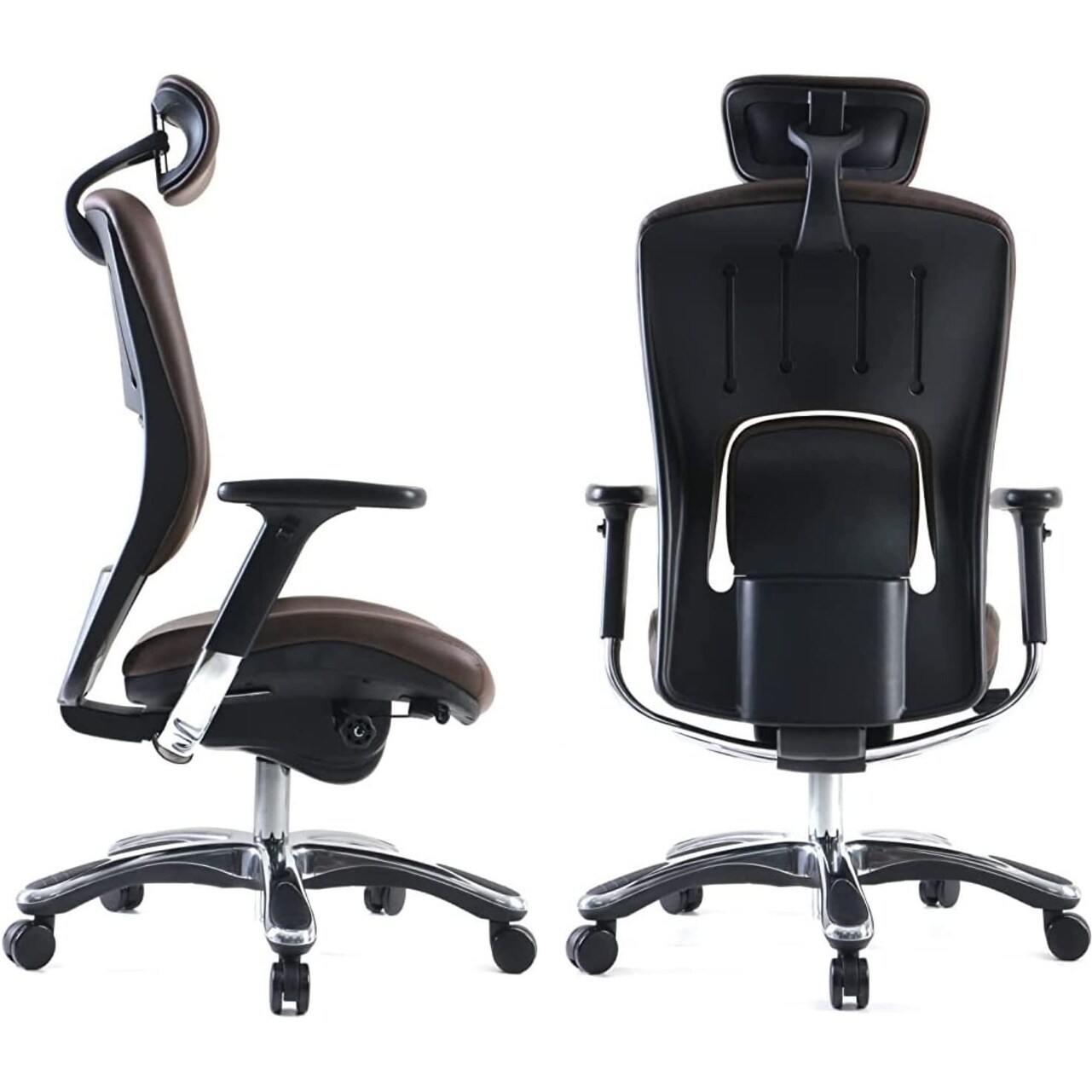 White ergonomic leather store chair by gm seating