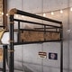 preview thumbnail 46 of 65, Metal Bunk Bed Retro Bed Frame with Ladder and Guardrail, Industrial Detachable Bunkbeds Convertible to 2 Platform Beds Frame