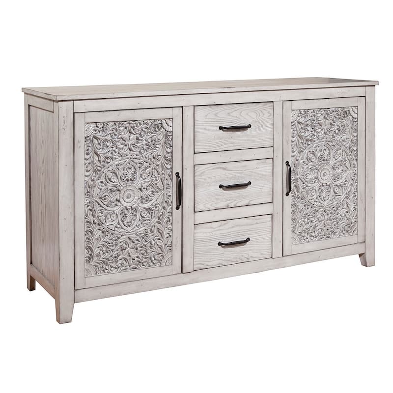 Origins by Alpine Aria Wood Dresser in Weathered Light Gray