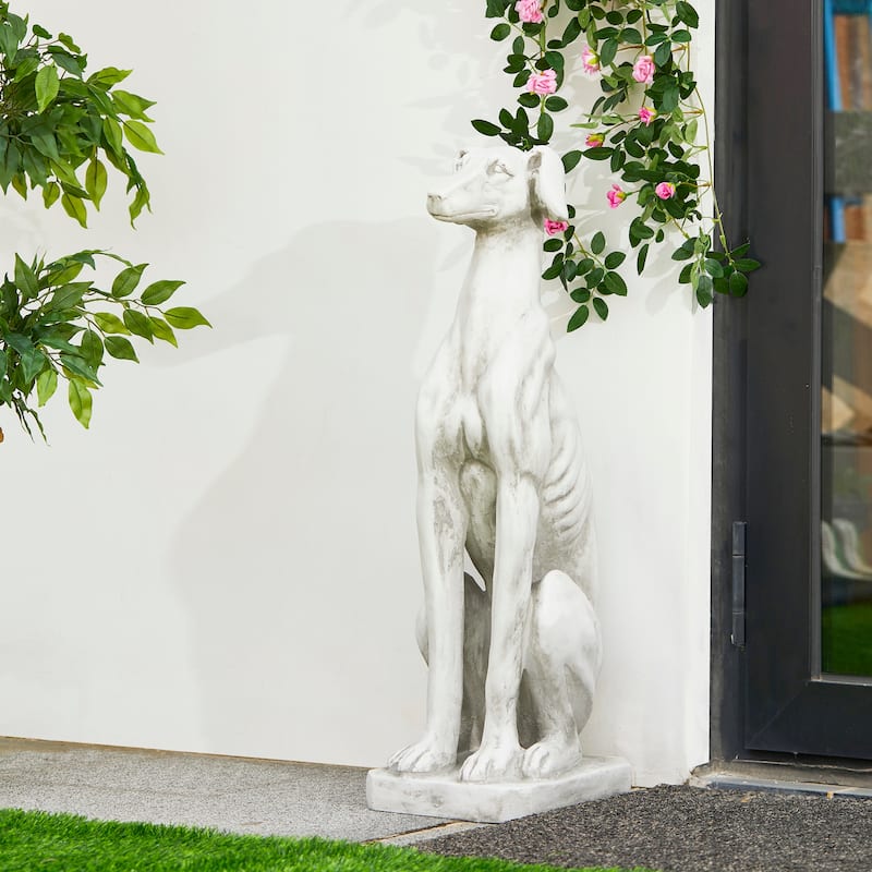 Glitzhome 32''H MGO Sitting Dog Garden Statue