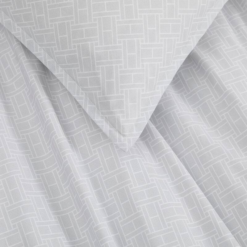 Tommy Hilfiger Trellis Flag Cotton Reversible Grey Comforter Set