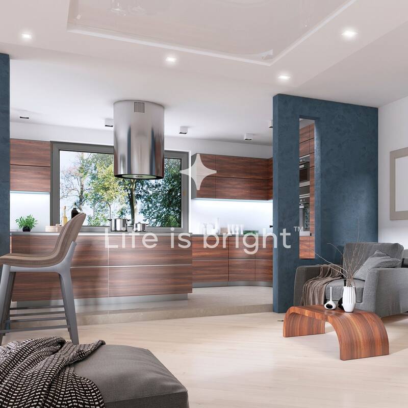 Luxrite 4" Square LED Recessed Ceiling Light J-Box 15W 5 Color Selectable 1300LM Dimmable Wet Rated ETL 6 Pack - 6 Pack