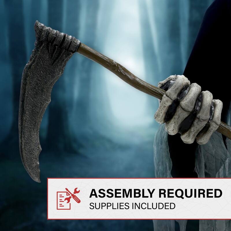 Haunted Hill Farm 8.5-Ft. Tall Motion-Activated Ginormous Reaper, Premium Talking Halloween Animatronic